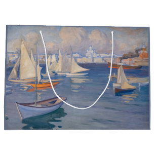 Albert Edelfelt - Harbour in Helsinki Large Gift Bag