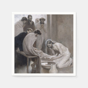 Albert Edelfelt - Jesus Washing Feet of Disciples Napkin