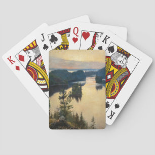 Albert Edelfelt - Kaukola Ridge at Sunset Playing Cards