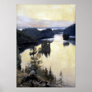 Albert Edelfelt Kaukola Ridge at Sunset Poster
