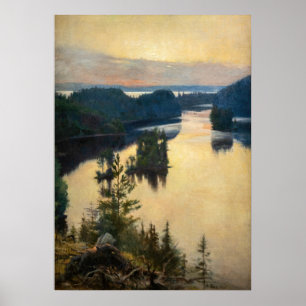 Albert Edelfelt - Kaukola Ridge at Sunset Poster