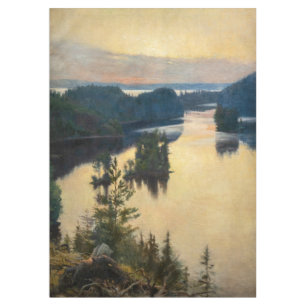 Albert Edelfelt - Kaukola Ridge at Sunset Tablecloth