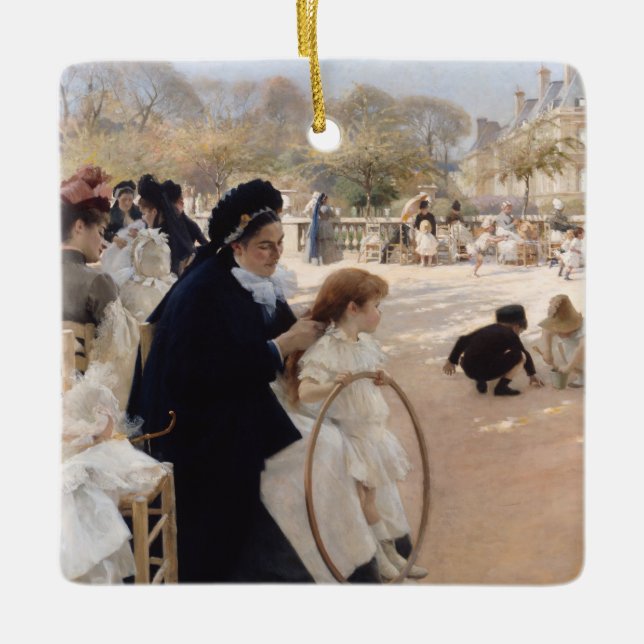Albert Edelfelt - Luxembourg Gardens, Paris Ceramic Ornament (Front)