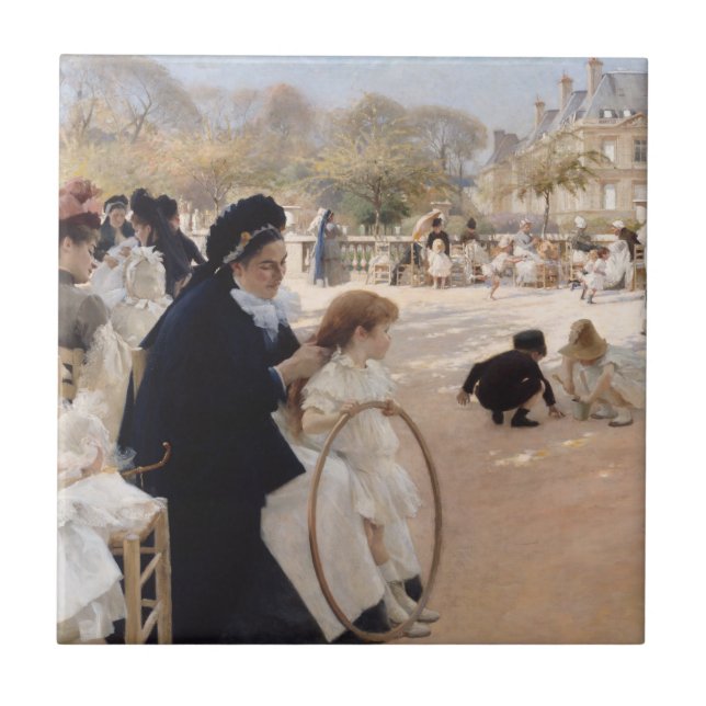 Albert Edelfelt - Luxembourg Gardens, Paris Tile (Front)