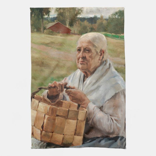 Albert Edelfelt - Old Woman with a Splint Basket Tea Towel (Vertical)