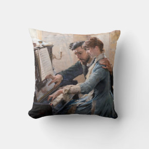 Albert Edelfelt - Playing the Piano Cushion