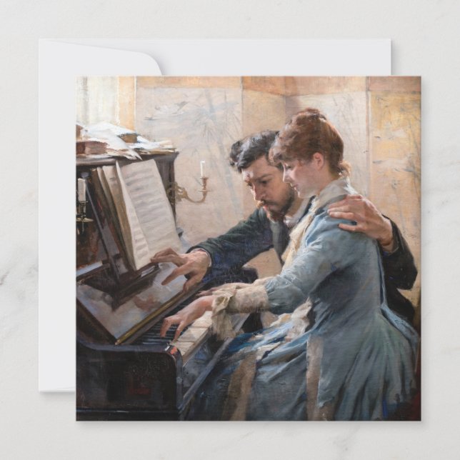 Albert Edelfelt - Playing the Piano Invitation (Front)