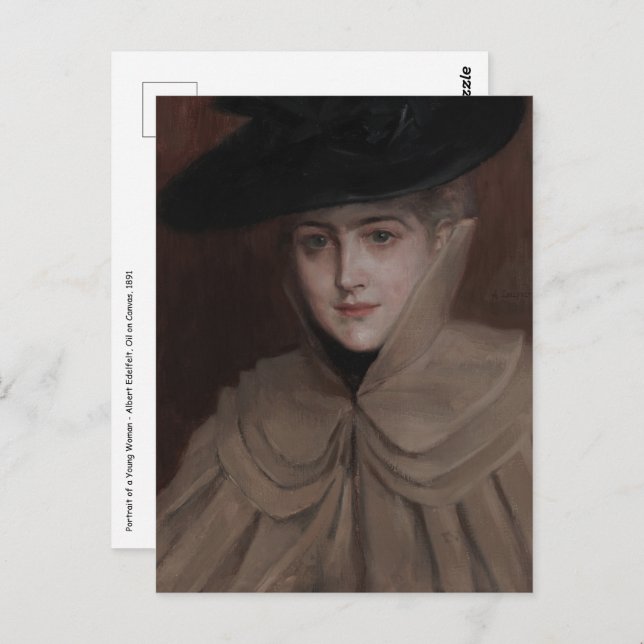 Albert Edelfelt - Portrait of a Young Woman Postcard (Front/Back)