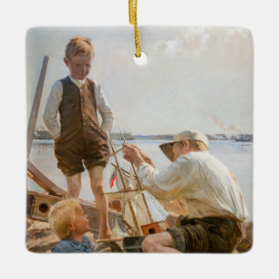 Albert Edelfelt - Shipbuilders Ceramic Ornament