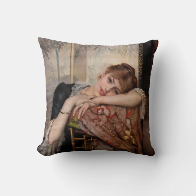 Albert Edelfelt - The Parisienne / Virginie Cushion (Front)