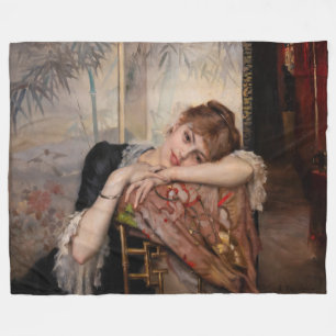 Albert Edelfelt - The Parisienne / Virginie Fleece Blanket