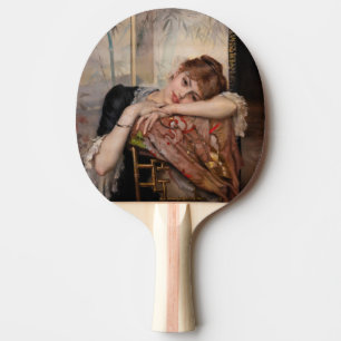 Albert Edelfelt - The Parisienne / Virginie Ping Pong Paddle