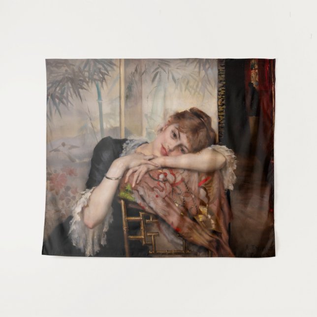 Albert Edelfelt - The Parisienne / Virginie Tapestry (Front (Horizontal))