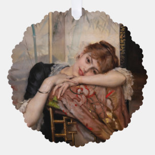 Albert Edelfelt - The Parisienne / Virginie Tree Decoration Card