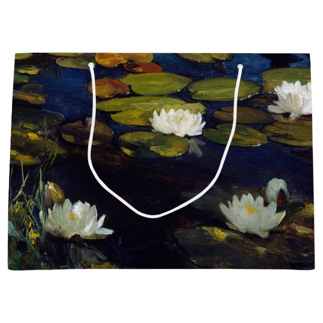 Albert Edelfelt - Water Lilies, Study Large Gift Bag (Front)
