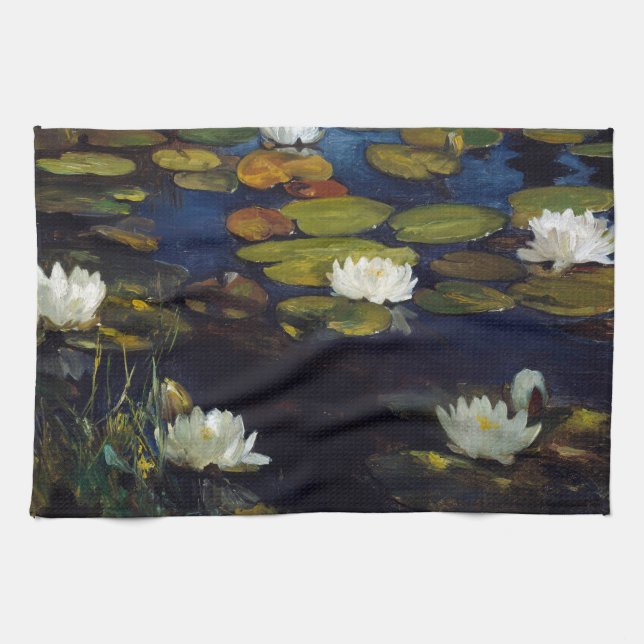Albert Edelfelt - Water Lilies, Study Tea Towel (Horizontal)