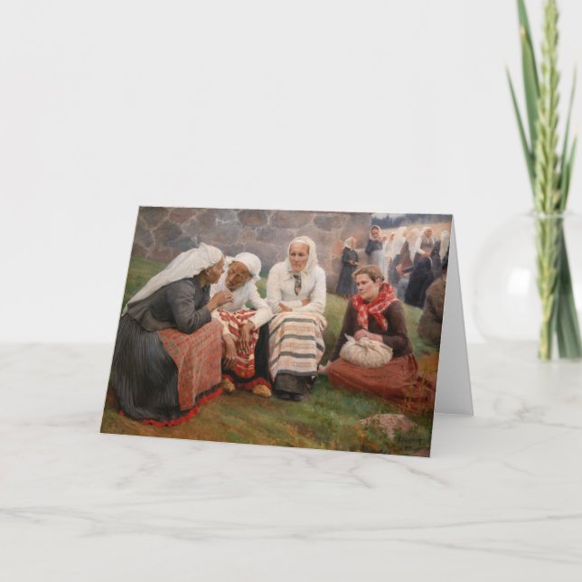 Albert Edelfelt - Women Outside the Church Card (Front)