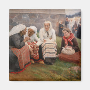 Albert Edelfelt - Women Outside the Church Magnet