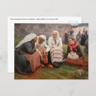 Albert Edelfelt - Women Outside the Church Postcard