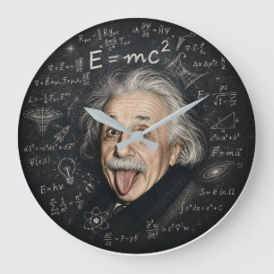 Albert Einstein Wall Clock Physics & Science Cha