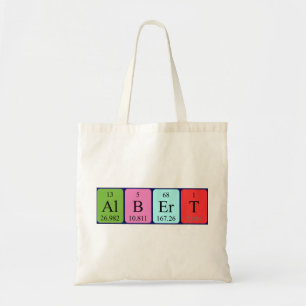 Albert periodic table name tote bag