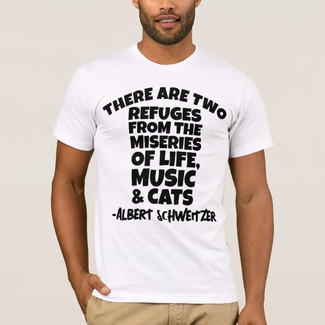 ALBERT SCHWEITZER CAT CATS & MUSIC T-SHIRTS (Front)