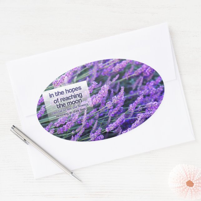 Albert Schweitzer Inspirational Quote "Flowers" Oval Sticker (Envelope)