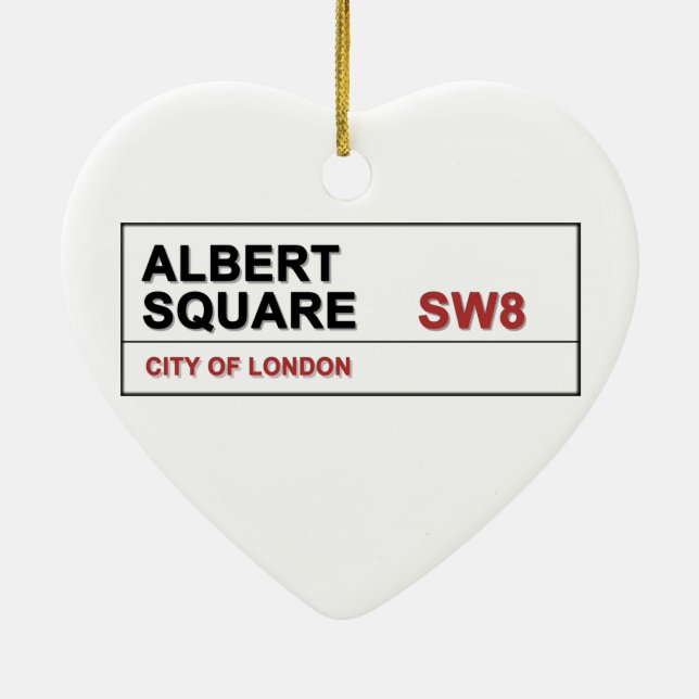 Albert Square London England Ceramic Tree Decoration (Back)