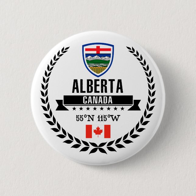 Alberta 6 Cm Round Badge (Front)