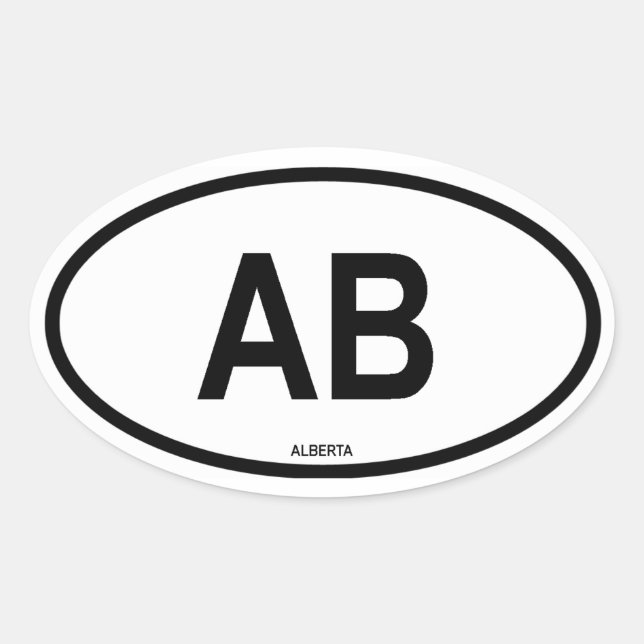 Alberta "AB" Oval Sticker (Front)