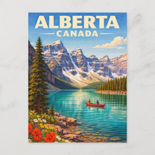 Alberta Canada Canadian Rockies Vintage Travel Postcard
