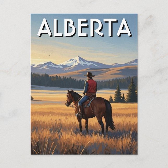 Alberta Canada Horseback Riding Postcard (Front)