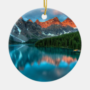 Alberta Canada Lake Louise Summer Adventure Ceramic Tree Decoration