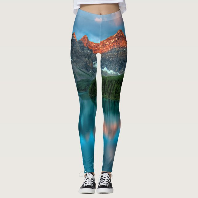 Alberta Canada Lake Louise Summer Adventure Leggings (Front)