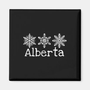 Alberta Canada Ski Skier Skiing Winter Snowflakes  Magnet