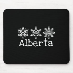 Alberta Canada Ski Skier Skiing Winter Snowflakes Mouse Pad