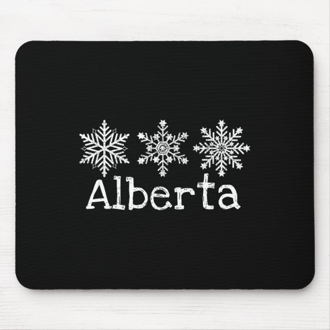 Alberta Canada Ski Skier Skiing Winter Snowflakes  Mouse Pad (Front)