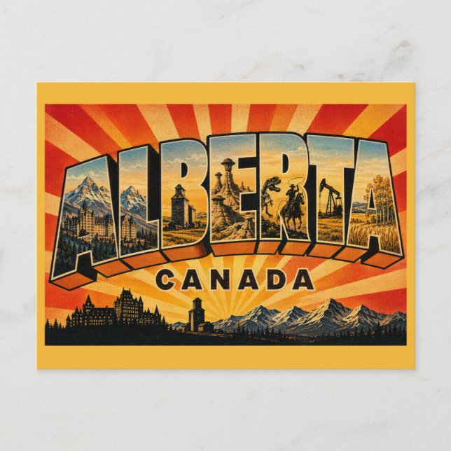 Alberta Canada Vintage Postcard (Front)