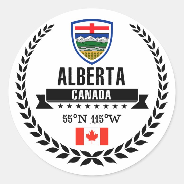 Alberta Classic Round Sticker (Front)