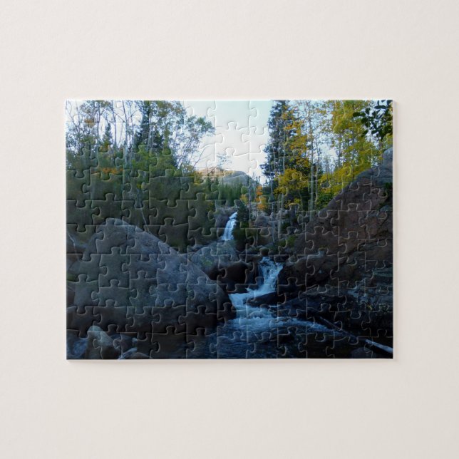 Alberta Falls at Sunrise at Rocky Mountains Jigsaw Puzzle (Horizontal)