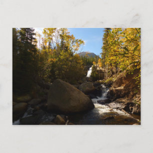 Alberta Falls in Autumn at Rocky Mountains Postcard