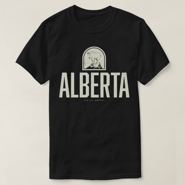 Alberta Mountain Goat Tan T-Shirt (Design Front)