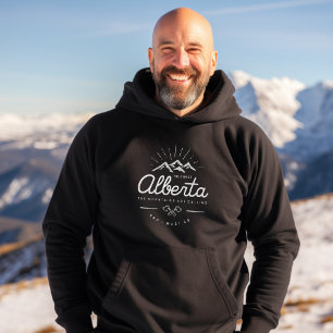 Alberta Mountains are Calling I Must Go Dark Mono Hoodie