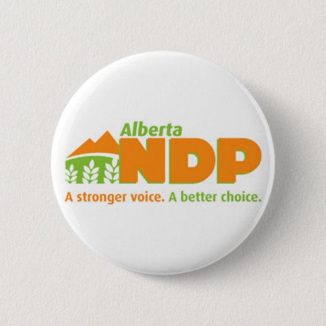 Alberta NDP A Stronger Voice A Better Choice Logo 6 Cm Round Badge (Front)