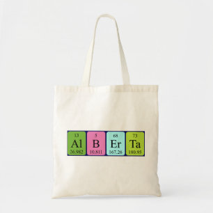 Alberta periodic table name tote bag