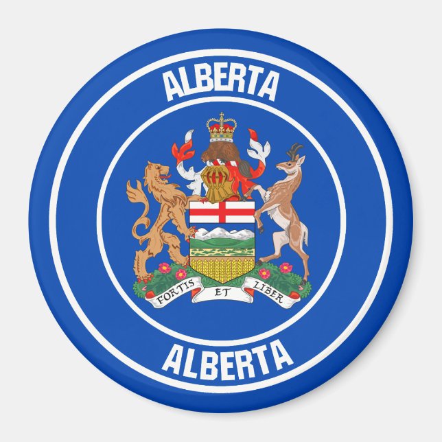 Alberta  Round Emblem Magnet (Front)