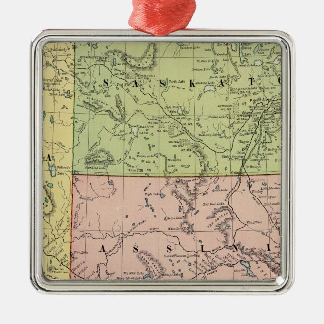 Alberta, Saskatchewan Metal Tree Decoration (Front)