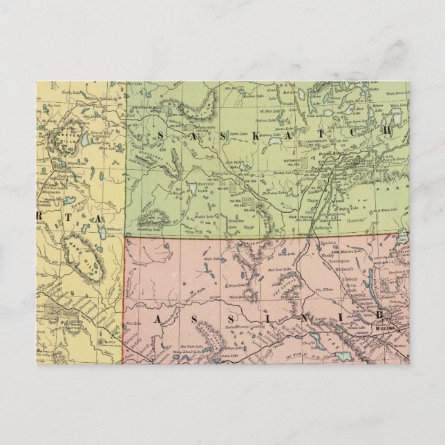 Alberta, Saskatchewan Postcard (Front)