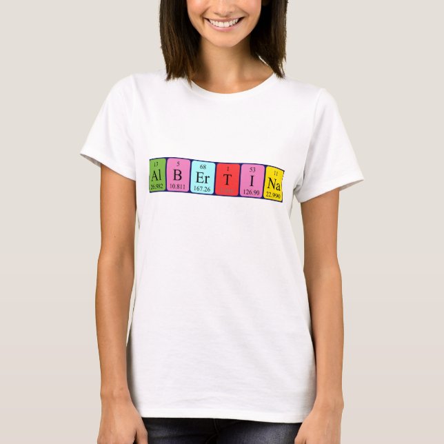 Albertina periodic table name shirt (Front)