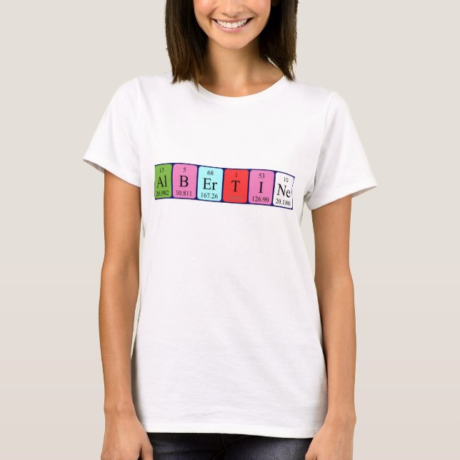 Albertine periodic table name shirt (Front)